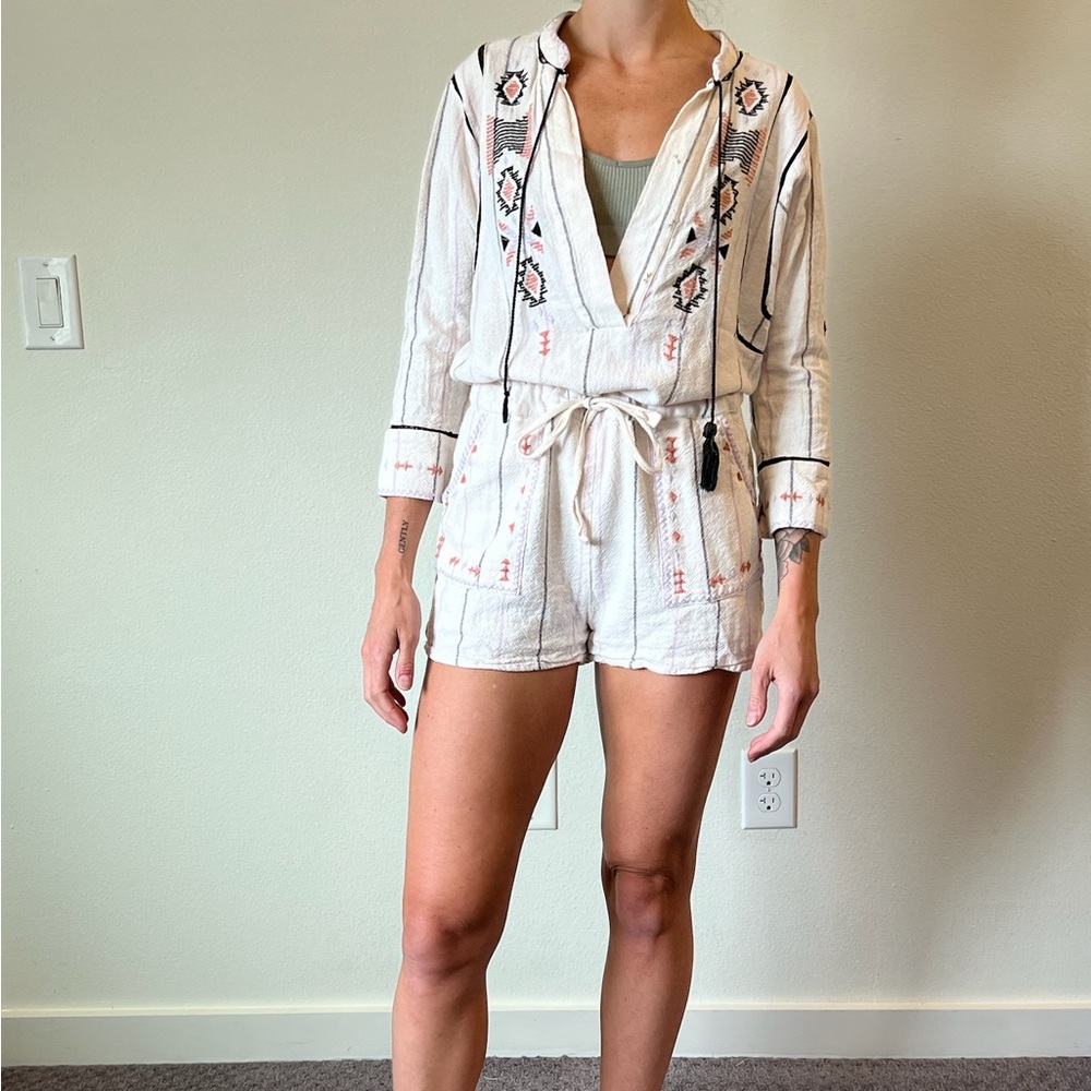 Free people southwest inspired  white Romper - xsmall